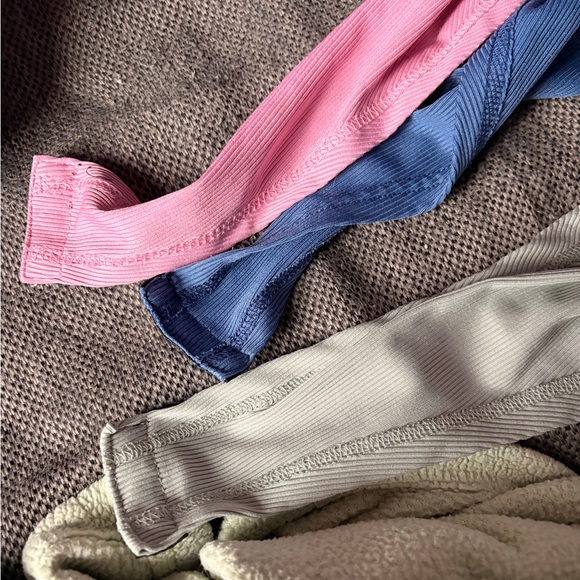 Set of Three Ribbed BodySuits - Pink, Blue, and Light Green - Picture 7 of 7